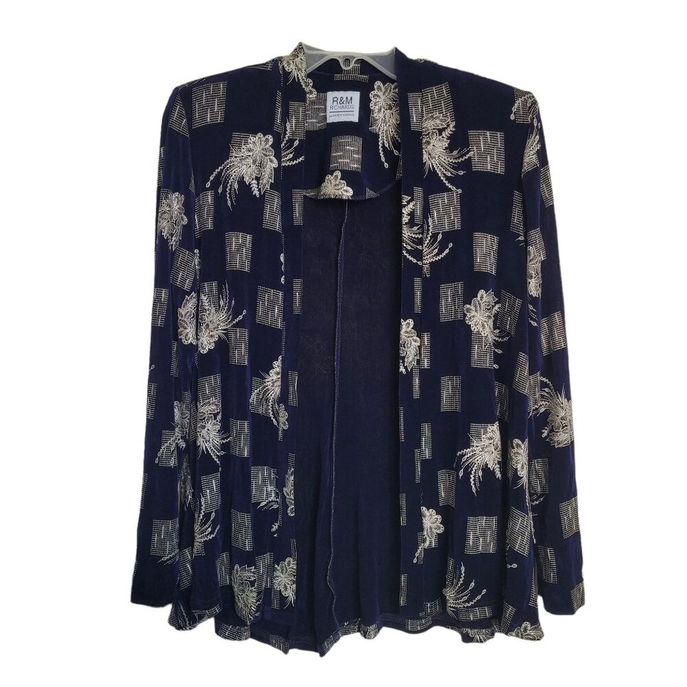 Formal Party Jacket R & M Richards by Karen Wong Chic Draped Open Coat